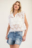 Floral Printed Lace Side Tie Blouse Top - Final Sale