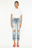 Light Wash Distressed Boyfriend Denim Jeans | Kan Can