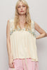 V-Neck Sleeveless Floral Lace Top | POL