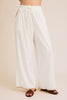 White Linen Stitch Detail Wide Leg Pants | GILLI *30A JANUARY PREORDER