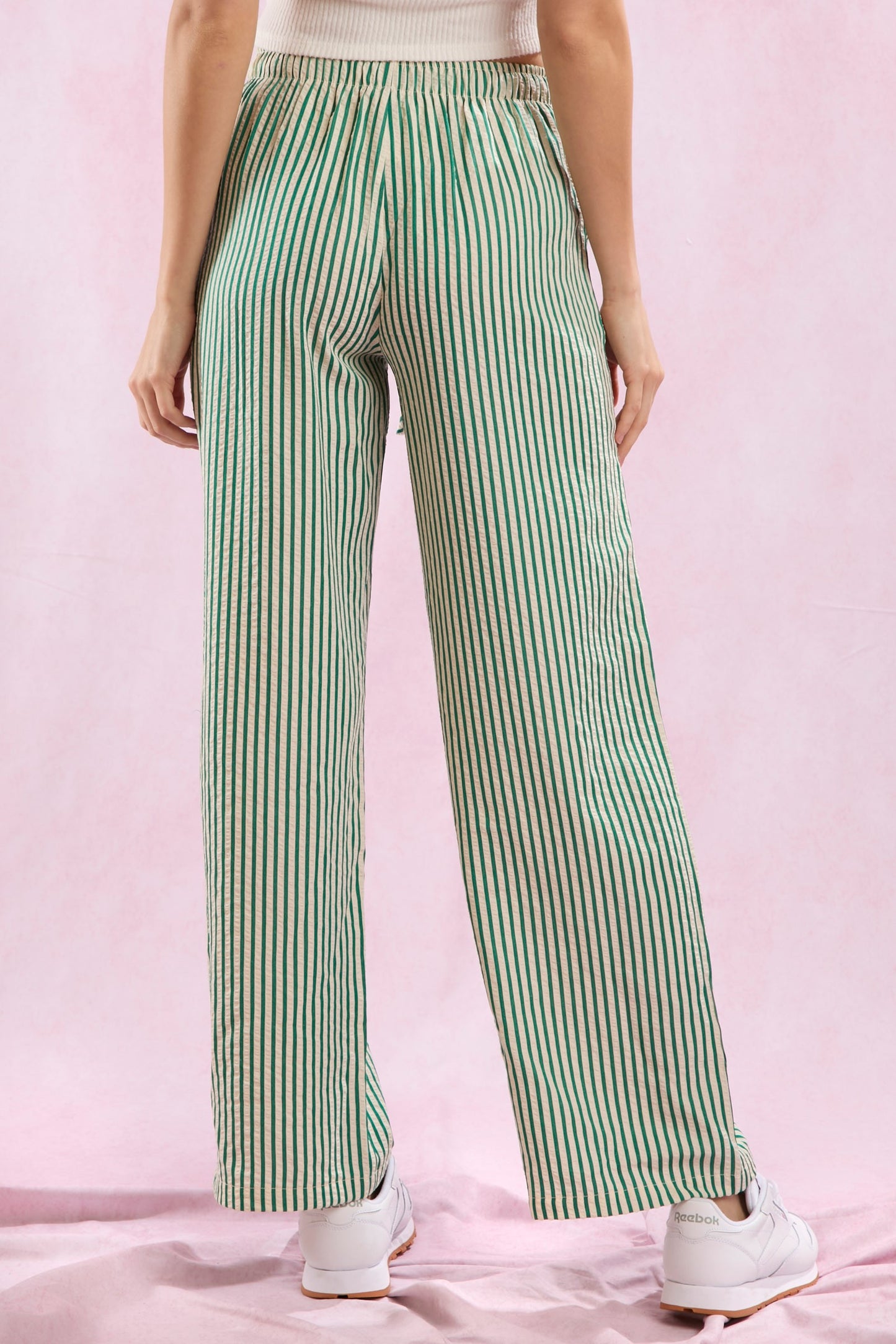 Green Striped Easy Pants*