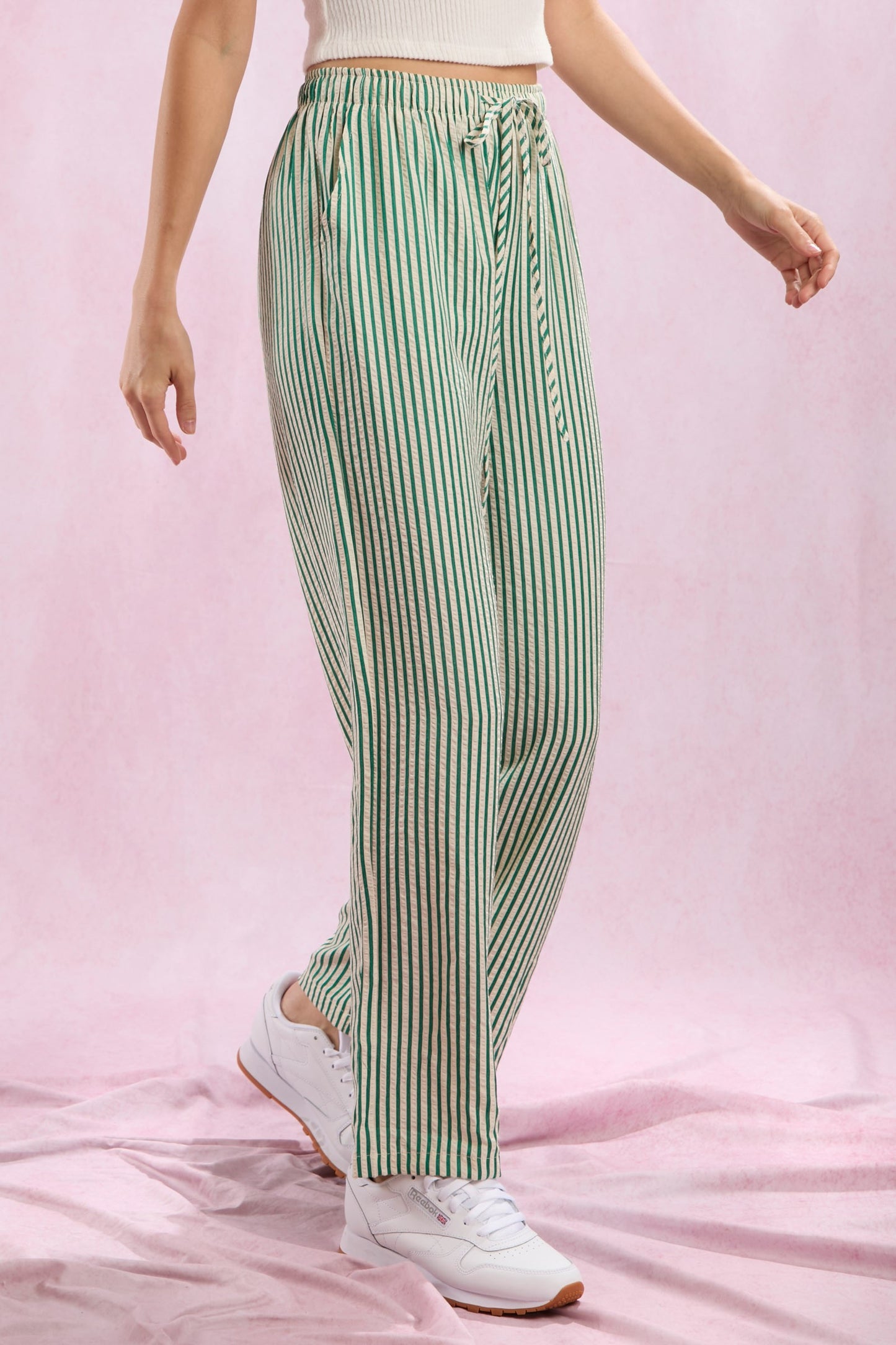 Green Striped Easy Pants*