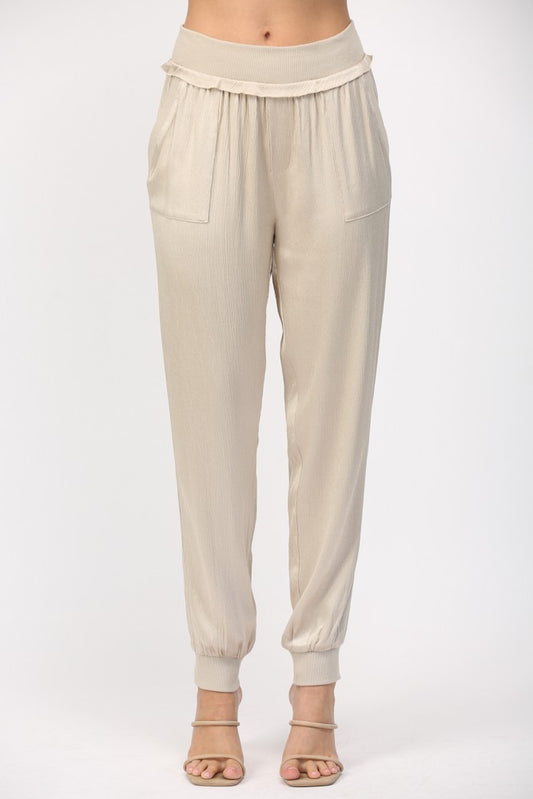 Sand Satin Jogger Pants | FATE *30A SEPT PREORDER
