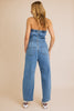 Strapless Stretch Denim Jumpsuit | GILLI *30A JANUARY PREORDER