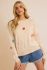 Cream Floral Trim Sweater | GILLI *30A JANUARY PREORDER