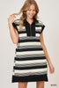 Striped Johnny Collar Mini Dress | UMGEE * VEGAS PREORDER