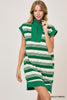 Striped Johnny Collar Mini Dress | UMGEE * VEGAS PREORDER