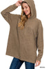 Hooded Brushed Melange Hacci Sweater (6 COLORS) | ZENANA *LA LIVE PREORDER