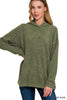 Hooded Brushed Melange Hacci Sweater (6 COLORS) | ZENANA *LA LIVE PREORDER