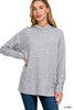 Hooded Brushed Melange Hacci Sweater (6 COLORS) | ZENANA *LA LIVE PREORDER