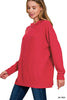 Hooded Brushed Melange Hacci Sweater (6 COLORS) | ZENANA *LA LIVE PREORDER