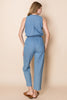Sleeveless Solid Denim Jumpsuit