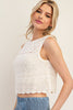 Sleeveless Crochet Button Down Back Top - Final Sale