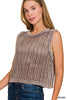 The Wendy Acid Washed Fishnet Sweater Vest | ZENANA DEAL