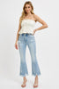 Light Wash Tummy Control High Rise Flare Denim Jeans | Risen