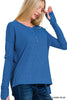 Waffle Thumb Hole Cuffs Henley Tee (6 COLORS) | ZENANA *LA LIVE PREORDER**