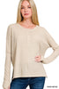 Waffle Thumb Hole Cuffs Henley Tee (6 COLORS) | ZENANA *LA LIVE PREORDER**