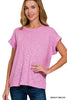 Hacci Slub Rolled Up Sleeve Top - DEAL