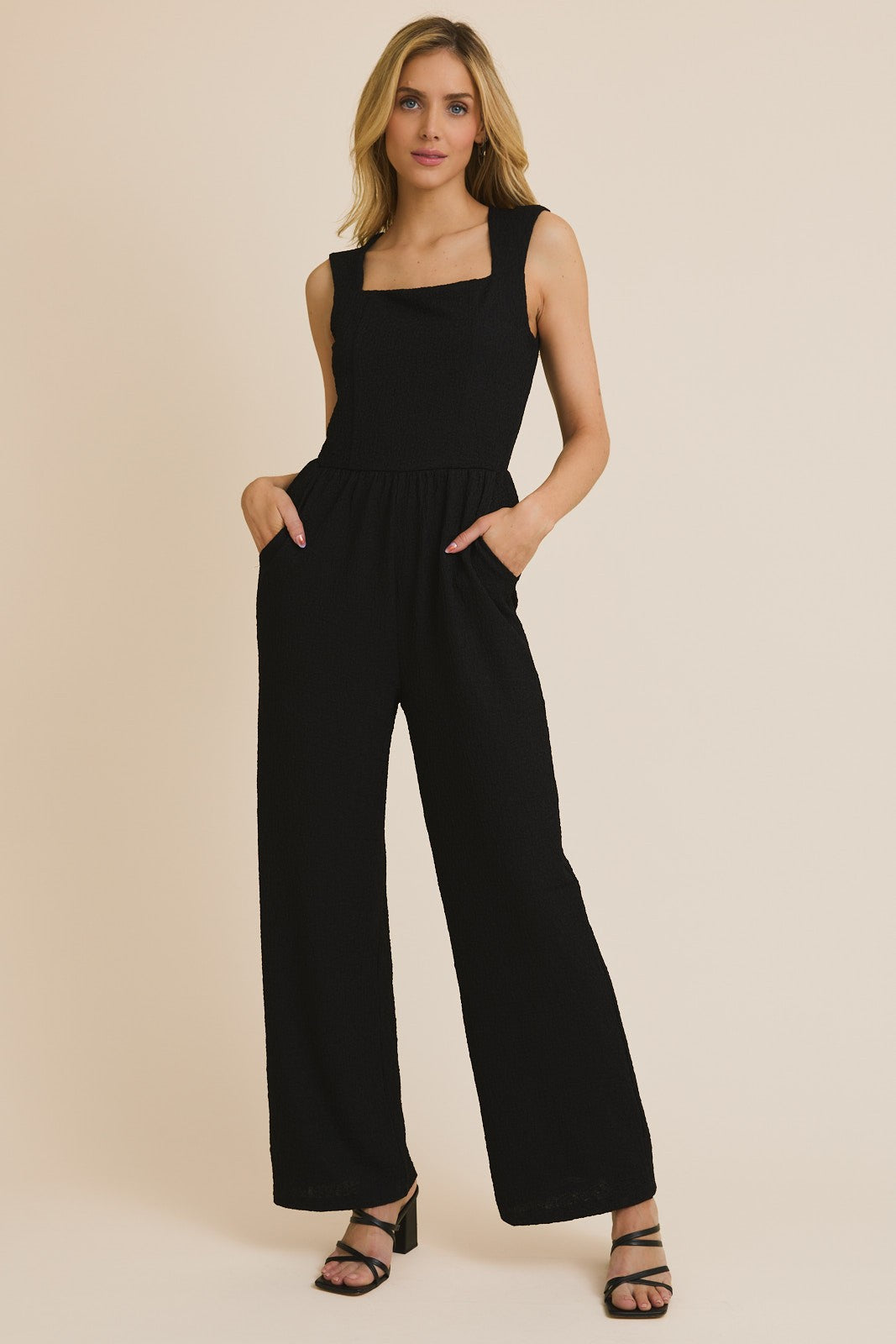 Black Square Neck Jumpsuit | GILLI *30A JANUARY PREORDER