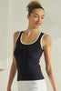 Two Tone U Neckline Seamless Tank