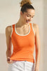 Two Tone U Neckline Seamless Tank