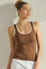 Two Tone U Neckline Seamless Tank