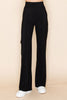 Black High Waisted Solid Knit Pants