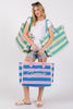 Summer Letter Fringe Striped Tote Bag