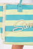 Summer Letter Fringe Striped Tote Bag