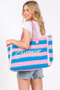 Summer Letter Fringe Striped Tote Bag