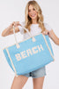 Embroidered Beach Letter Fringe Tote Bag