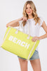 Embroidered Beach Letter Fringe Tote Bag