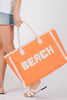 Embroidered Beach Letter Fringe Tote Bag