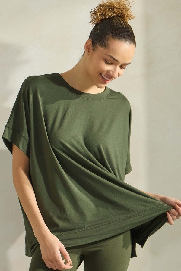 Women's Short Sleeve Ultracozy Crew Top | YELETE *30A SEPT PREORDER