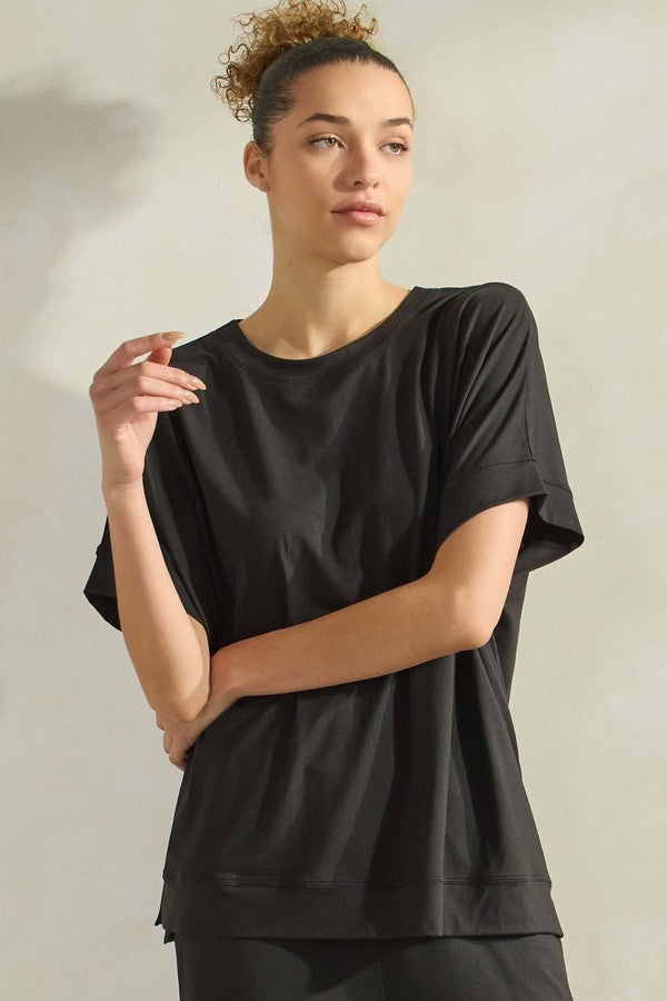 Women's Short Sleeve Ultracozy Crew Top | YELETE *30A SEPT PREORDER