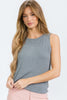 Ribbed Viscose Crew Neck Loose Fit Tank Top (6 COLORS) *DEAL*