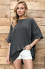 Brushed Wave Rib Side Slit Sweatshirt ( 3 COLORS)
