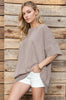Brushed Wave Rib Side Slit Sweatshirt ( 3 COLORS)