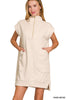 Textured Knit Jacquard Quarter Zipper Mini Dress (4 COLORS) | ZENANA *LA LIVE PREORDER
