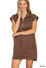 Textured Knit Jacquard Quarter Zipper Mini Dress (4 COLORS) | ZENANA *LA LIVE PREORDER