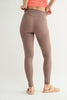 Deep Taupe Venice Crossover Waist Leggings | MONO B - DEAL