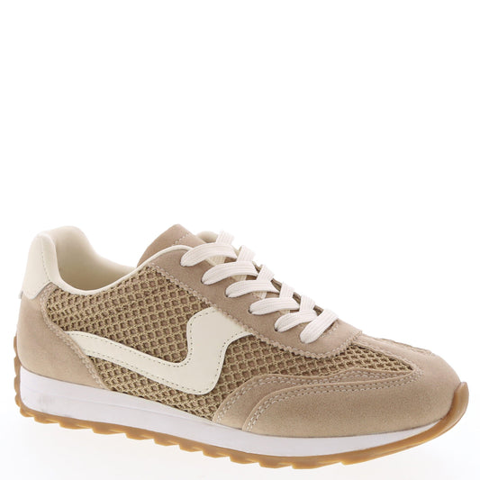 Camel Training Stripe Swoosh Sneakers
