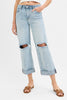 Light Mid-Rise Boyfriend Denim Jean with Cuff | Risen