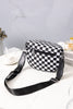 Checkered Double Zip Crescent Sling Bum Bag - DEAL