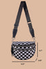 Checkered Double Zip Crescent Sling Bum Bag - DEAL