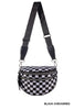 Checkered Double Zip Crescent Sling Bum Bag - DEAL