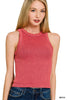 Ribbed Washed Seamless Tank Top | ZENANA *DEAL