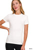 The Amelia Basic Crew Neck Short Sleeve Tee | Zenana (4 COLORS) *DEAL*