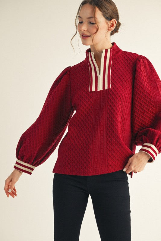 Front Zip Up Textured Top | JODIFL *NASHVILLE LIVE PREORDER