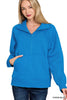 The Jessie Half Zip Fleece Pullover w/ Kangaroo Pocket | ZENANA (5 COLORS) *DEAL*